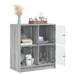 vidaXL Armoire latérale avec portes en verre sonoma gris 68x37x75 5 cm