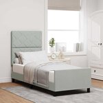 Lit vidaXL Gris clair 80x200 cm Velours