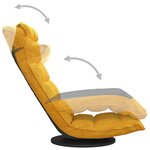 vidaXL Chaise de sol pivotante Jaune moutarde Tissu