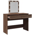 vidaXL Coiffeuse avec LED chêne marron 100x40x130 cm