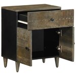 vidaXL Table de chevet gris clair 50x33x60 cm bois de manguier massif