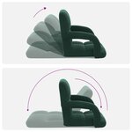 vidaXL Fauteuil de sol ajustable Vert foncé Velours
