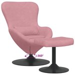 vidaXL Chaise Œuf avec Pouf Rose 63 x 73 x 90 cm Velours