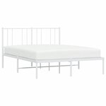vidaXL Cadre de lit métal sans matelas et tête de lit blanc 140x190 cm