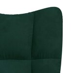 vidaXL Chaise à bascule avec repose-pied Vert foncé Velours