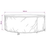 vidaXL Housse pour meubles 244 x 244 x 85 cm Tissu Oxford 210D Rond