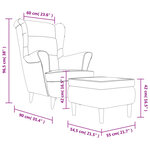 vidaXL Fauteuil à oreilles avec tabouret marron velours