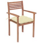 vidaXL Chaises de jardin empilables avec coussins lot de 6 Teck solide