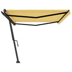 vidaXL Auvent manuel rétractable sur pied 500x350 cm Jaune/Blanc