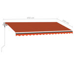 vidaXL Auvent automatique sur pied 450x350 cm Orange/marron