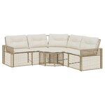 vidaXL Canapé de jardin et coussins et repose-pied en forme de L rotin