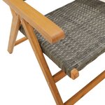 vidaXL Chaises inclinables de jardin lot de 4 gris rotin bois massif