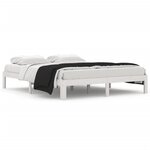 vidaXL Cadre de lit sans matelas blanc bois de pin massif 160x200 cm