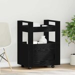 vidaXL Chariot de cuisine Chêne noir 60 x 45 x 80 cm Bois d'ingénierie
