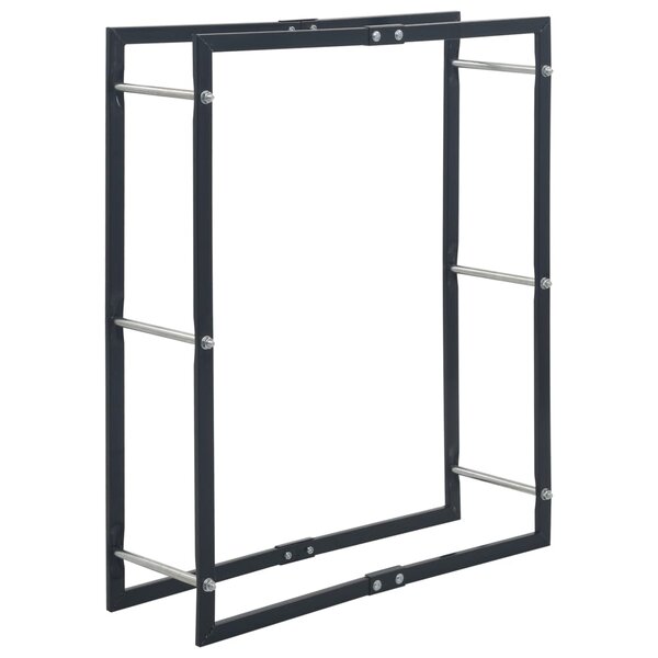 vidaXL Portant de bois de chauffage Noir 80x25x100 cm Acier