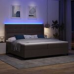 vidaXL Lit à ressorts avec matelas Marron foncé 200 x 200 cm tissu