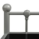 vidaXL Table de chevet Gris et noir 45x34 5x60 5 cm Métal et verre