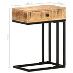 vidaXL Table d'appoint en forme d'U 45x30x61cm Bois de manguier massif