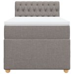 vidaXL Sommier à lattes de lit avec matelas Taupe 100x200 cm Tissu