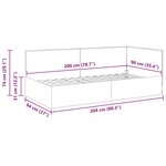 vidaXL Cadre de lit d'angle avec tête de lit Bleu 90 x 200 cm tissu