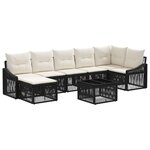 vidaXL Ensemble de canapé de jardin 8 Pièces Noir polyrotin