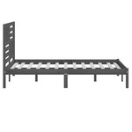 vidaXL Cadre de lit Gris 135x190 cm Bois de pin massif Double