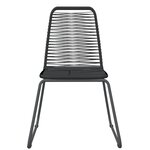 vidaXL Ensemble à manger de jardin 3 Pièces Noir