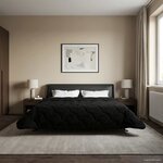 vidaXL Duvet complet toute l'année Matelassé Noir 240 x 260 cm
