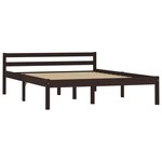 vidaXL Cadre de lit Marron foncé Bois de pin massif 120x200 cm