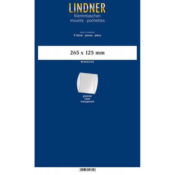 Bandes double soudure 265 x 125 mm pour blocs  carnets de timbres. Fond - Transparent