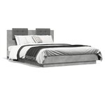vidaXL Cadre de lit sans matelas gris béton 140x200 cm