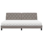 vidaXL Lit avec matelas taupe 200x200 cm tissu