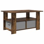vidaXL Table basse Chêne fumé 77 x 55 x 42 cm Bois d'ingénierie