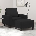 vidaXL Fauteuil avec repose-pied Noir 60 cm Tissu