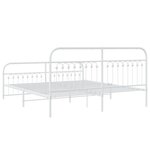 vidaXL Cadre de lit métal sans matelas et pied de lit blanc 183x213 cm