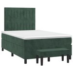 vidaXL Sommier à lattes de lit et matelas Vert foncé 120x200cm Velours
