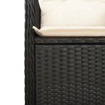 vidaXL Ensemble de bistro de jardin 5 Pièces coussins noir poly rotin