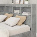 vidaXL Tête de lit de rangement Gris béton 120 cm Bois d'ingénierie