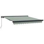 vidaXL Auvent Rétractable Vert et blanc 300 x 250 cm Tissu et Métal
