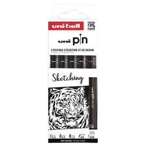 Feutre technique pin 'tatoo art' pf set de 5 uni-ball