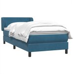 vidaXL Sommier à lattes de lit et matelas bleu foncé 80x220 cm velours