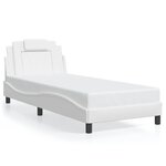 vidaXL Cadre de lit avec tête de lit Blanc 90x200 cm Similicuir