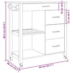 vidaXL Chariot de cuisine MONZA Noir 84 x 40 x 88 5 cm