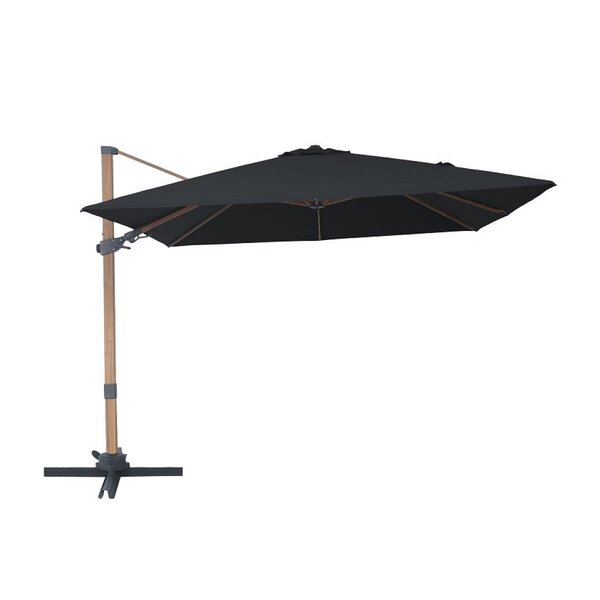 Parasol déporté 300 x 300 cm Aspect bois/Gris Alina