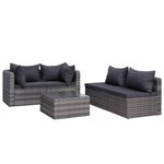 vidaXL Salon de jardin 8 Pièces avec coussins résine tressée gris
