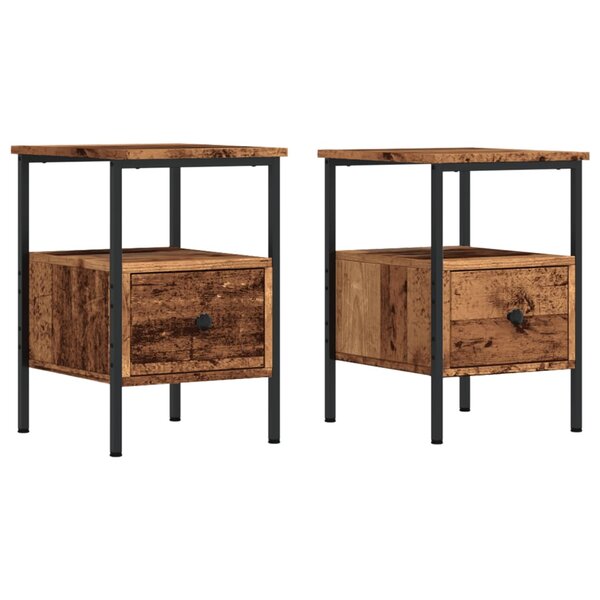 vidaXL Tables de chevet 2 Pièces vieux bois 34x36x50 cm bois d'ingénierie
