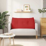 vidaXL Coussin de Dos Rouge 120 x 24 x 50 cm tissu
