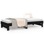 vidaXL Lit coulissant Noir 2x(90x200) cm Bois de pin massif