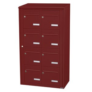 Bloc collectif Leabox  2x4  grade 3  simple face  Extérieur  fixation murale  Rouge brun RAL 3011 finition brillante