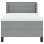 vidaXL Lit Box Spring avec matelas - Gris clair  100 x 200 cm  tissu